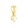 CIONDOLO PUNTO LUCE 4 GRIFFE CON ZIRCONE BIANCO TONDO MM 4 IN ARGENTO 925 GALVANICA ORO