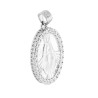 CIONDOLO MEDAGLIA OVALE 21 MM CON MADONNA MIRACOLOSA E ZIRCONI BIANCHI IN ARGENTO 925 GALVANICA RODIO