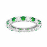 ANELLO ETERNITY VERETTA A GIRO CON CUBIC ZIRCONIA ALTERNATI BIANCHI E VERDE SMERALDO IN ARGENTO 925 GALVANICA RODIO
