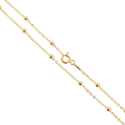 CATENA FORZATINA ALTERNATA DIAMANTATA SEZIONE MM 1.1 ALTERNATA A PALLINE LISCE MM 2.6 LUNGHEZZA CM 45 IN ARGENTO 925 GALVANICA O