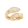 ANELLO SERPENTE CONTRARIE CON ZIRCONI BIANCHI IN ARGENTO 925 GALVANICA ORO