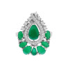 ANELLO GOCCIA CON PIETRE NATURALI VERDE SMERALDO E ZIRCONI BIANCHI IN ARGENTO 925 GALVANICA RODIO
