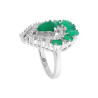 ANELLO GOCCIA CON PIETRE NATURALI VERDE SMERALDO E ZIRCONI BIANCHI IN ARGENTO 925 GALVANICA RODIO