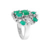 ANELLO CON PIETRE NATURALI TORMALINA PARAIBA E ZIRCONI BIANCHI IN ARGENTO 925 GALVANICA RODIO