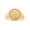 ANELLO CHEVALIER TONDO CON MONETA IN ARGENTO 925 GALVANICA ORO