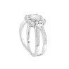 ANELLO SOLITARIO CONTORNATO DA ZIRCONI BIANCHI IN ARGENTO 925 GALVANICA RODIO