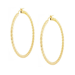 ORECCHINI CERCHIO TRECCIA DIAMANTATA MM 55 IN ARGENTO 925 GALVANICA ORO