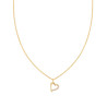 COLLANA CATENA ROLO DIAMANTATA CM 40+5 CON CUORE PENDENTE E ZIRCONI BIANCHI IN ARGENTO 925 GALVANICA ORO