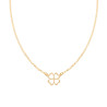 COLLANA CATENA ROLO DIAMANTATA CON QUADRIFOGLIO IN ARGENTO 925 GALVANICA ORO