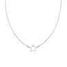 COLLANA CATENA ROLO DIAMANTATA CON STELLA IN ARGENTO 925 GALVANICA RODIO