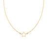 COLLANA CATENA ROLO DIAMANTATA CON STELLA IN ARGENTO 925 GALVANICA ORO