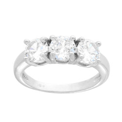ANELLO TRILOGY CON CUBIC ZIRCONI BIANCO MM 4 IN ARGENTO 925 GALVANICA RODIO