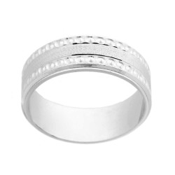 ANELLO FASCIA DIAMANTATA PER DONNA IN ARGENTO 925 GALVANICA RODIO
