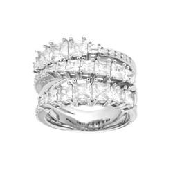 ANELLO FASCIA CON ZIRCONI BIANCHI PRINCESS IN ARGENTO 925 GALVANICA RODIO