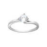 ANELLO SOLITARIO A GRIFFE CON ZIRCONE BIANCO MM 5 IN ARGENTO 925 GALVANICA RODIO