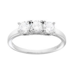 ANELLO TRILOGY CON ZIRCONI BIANCHI MM 4 IN ARGENTO 925 GALVANICA RODIO