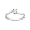 ANELLO SOLITARIO A GRIFFE CON ZIRCONE BIANCO MM 4 IN ARGENTO 925 GALVANICA RODIO