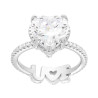 ANELLO ETERNITY SOLITARIO CUORE I LOVE YOU CON CUBIC ZIRCONIA BIANCHI IN ARGENTO 925 GALVANICA RODIO