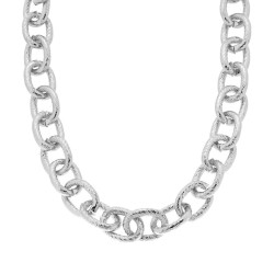 COLLANA CATENA FORZATINA COLOR ACCIAIO IN OTTONE