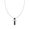 COLLANA UOMO CATENA VENEZIANA TONDA CON CROCE BICOLORE LACCATA NERA IN ACCIAIO