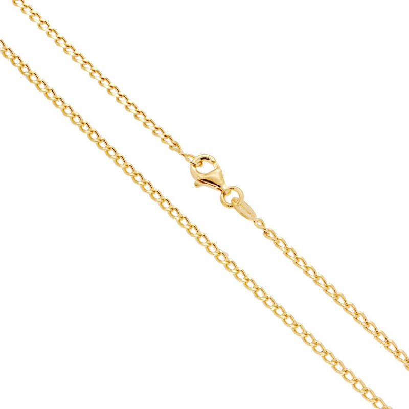 CATENA GRUMETTA DIAMANTATA 060 SEZIONE MM 2.2 LUNGHEZZA CM 50 IN ARGENTO 925 GALVANICA ORO