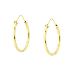 ORECCHINI A CERCHIO LISCIO 26 MM CANNA TONDA MM 2,2 IN ARGENTO 925 GALVANICA ORO