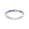 ANELLO ETERNITY VERETTA A GIRO CON ZIRCONI MULTICOLOR RAINBOW IN ARGENTO 925 GALVANICA RODIO