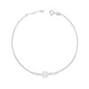 CAVIGLIERA CATENA ROLO DIAMANTATA CON ALBERO DELLA VITA E ZIRCONI A CUORE BIANCO IN ARGENTO 925 GALVANICA RODIO
