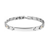 BRACCIALE UOMO MAGLIA IMPERNIATA CON TARGA E CON PUNTI COLORE ORO IN ACCIAIO