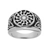 ANELLO UOMO CHEVALIER CON DECORO GEOMETRICO CELTICO IN ACCIAIO BRUNITO