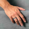 ANELLO UOMO FASCIA CON SOLE E LUNA IN ACCIAIO BRUNITO