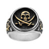 ANELLO UOMO CHEVALIER CON TESCHIO PIRATI COLORE ORO IN ACCIAIO BRUNITO