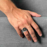 ANELLO UOMO CHEVALIER CON TESCHIO PIRATI COLORE ORO IN ACCIAIO BRUNITO