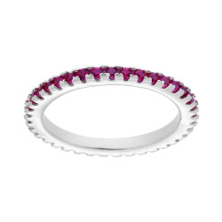 ANELLO ETERNITY VERETTA A GIRO CON CUBIC ZIRCONIA ROSSO RUBINO IN ARGENTO 925 GALVANICA RODIO