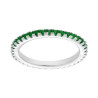 ANELLO ETERNITY VERETTA A GIRO CON CUBIC ZIRCONIA VERDE SMERALDO IN ARGENTO 925 GALVANICA RODIO