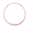 CAVIGLIERA DUE FILI CATENA FORZATINA E MAGIK CON CUORI ARGENTO 925 GALVANICA ROSA