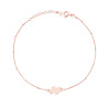 CAVIGLIERA CATENA FORZATINA E CUBETTI A SPECCHIO CON CUORI PLAIN IN ARGENTO 925 GALVANICA ROSA