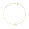 CAVIGLIERA CATENA FORZATINA E CUBETTI A SPECCHIO CON CUORI E STELLE PLAIN IN ARGENTO 925 GALVANICA ORO
