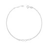 CAVIGLIERA CATENA ROLO DIAMANTATA CON INFINITO E ZIRCONI A CUORE BIANCO IN ARGENTO 925 GALVANICA RODIO