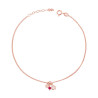 CAVIGLIERA CATENA GRUMETTA DIAMANTATA CON ALBERO DELLA VITA CUORE E PERLINA BORDEAUX IN ARGENTO 925 GALVANICA ROSA