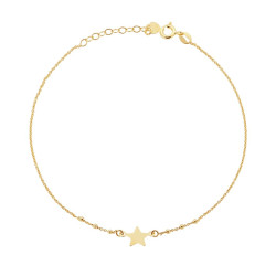 CAVIGLIERA CATENA ROLO DIAMANTATA CON STELLA E CUORE PLAIN IN ARGENTO 925 GALVANICA ORO