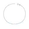 CAVIGLIERA CATENA ROLO DIAMANTATA CON INFINITO CUORE E CRYSTAL AZZURRO IN ARGENTO 925 GALVANICA RODIO