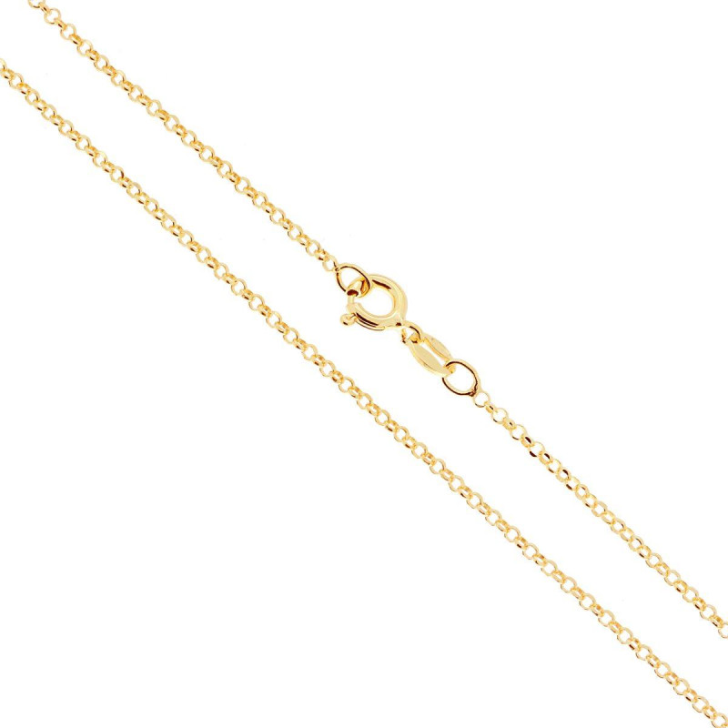 CATENA ROLO DIAMANTATA 025 SEZIONE MM 1.7 LUNGHEZZA CM 40 IN ARGENTO 925 GALVANICA ORO