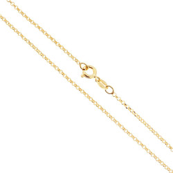 CATENA ROLO DIAMANTATA 025 SEZIONE MM 1.7 LUNGHEZZA CM 45 IN ARGENTO 925 GALVANICA ORO