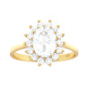 ANELLO SOLITARIO CON CUBIC ZIRCONIA BIANCO IN ARGENTO 925 GALVANICA ORO