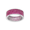 ANELLO ETERNITY FASCIA CON ZIRCONI ROSSO RUBINO IN ARGENTO 925 GALVANICA RODIO