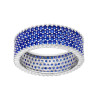 ANELLO FASCIA MODELLO ETERNITY CON CUBIC ZIRCONIA BLU ZAFFIRO IN ARGENTO 925 GALVANICA RODIO