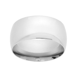 ANELLO FEDE LISCIA BOMBATA MM 10 IN ACCIAIO