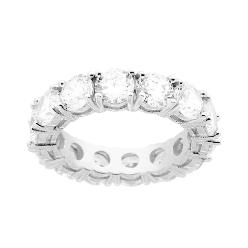 ANELLO ETERNITY CON CUBIC ZIRCONIA BIANCO MM 4.5 IN ARGENTO 925 GALVANICA RODIO