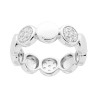 ANELLO FASCIA CON TONDI PLAIN E CUBIC ZIRCONIA BIANCHI IN ARGENTO 925 GALVANICA RODIO